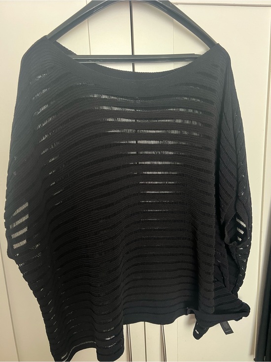 Eileen Fisher Tops - Eileen Fisher Black Open Weave Layering Top Lg fits XL